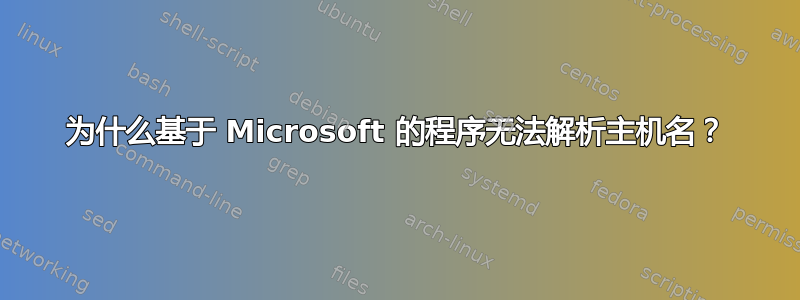 为什么基于 Microsoft 的程序无法解析主机名？