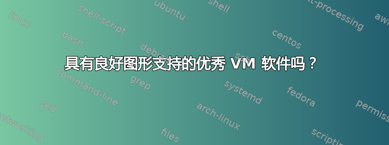 具有良好图形支持的优秀 VM 软件吗？