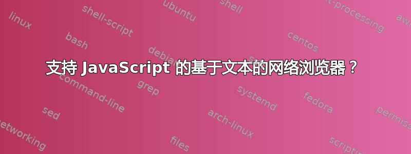 支持 JavaScript 的基于文本的网络浏览器？