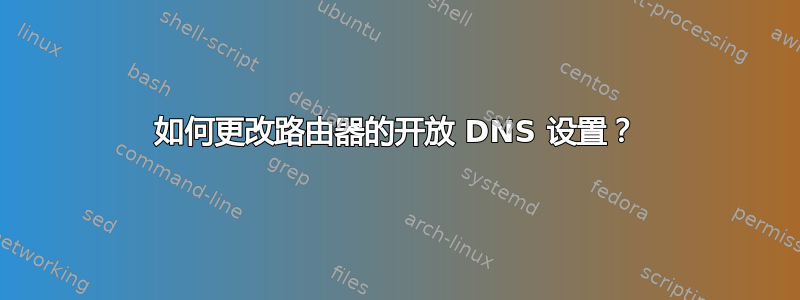 如何更改路由器的开放 DNS 设置？