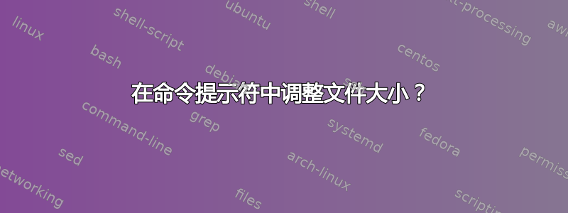 在命令提示符中调整文件大小？