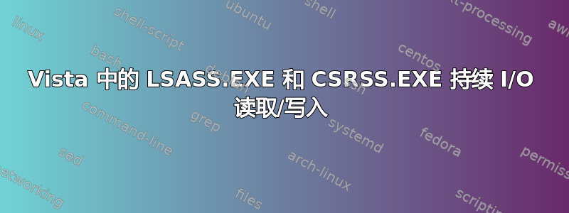 Vista 中的 LSASS.EXE 和 CSRSS.EXE 持续 I/O 读取/写入