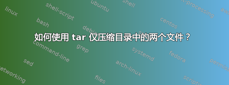 如何使用 tar 仅压缩目录中的两个文件？