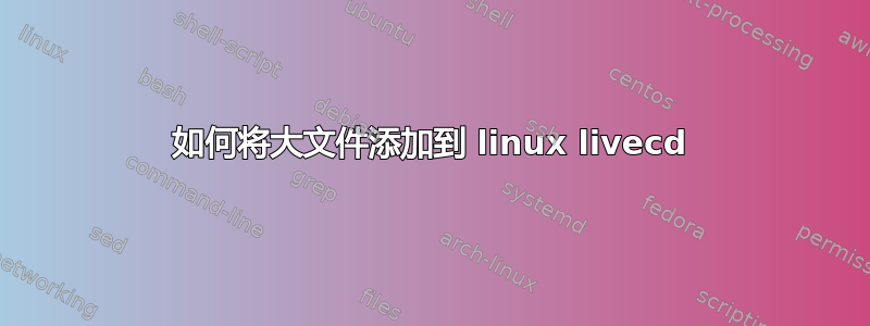 如何将大文件添加到 linux livecd