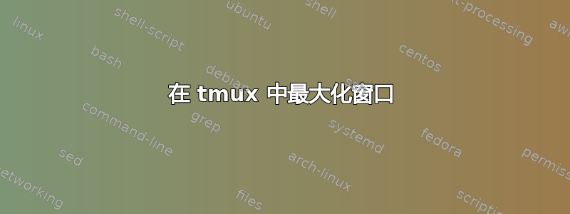 在 tmux 中最大化窗口