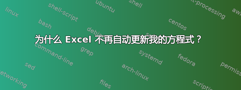 为什么 Excel 不再自动更新我的方程式？