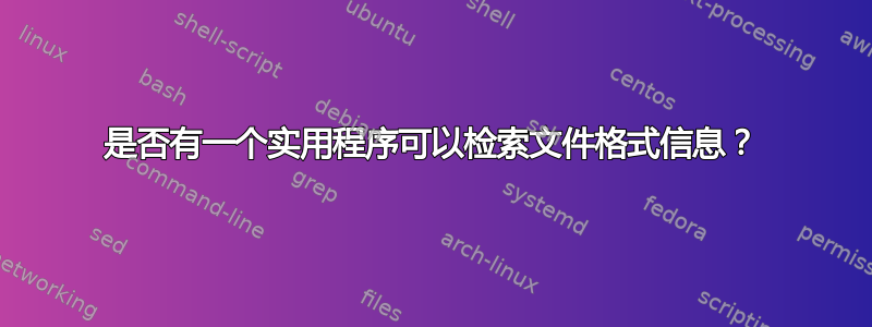 是否有一个实用程序可以检索文件格式信息？