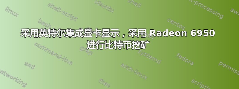 采用英特尔集成显卡显示，采用 Radeon 6950 进行比特币挖矿