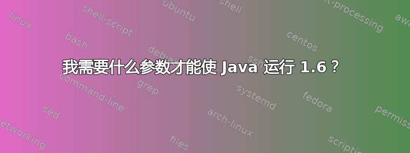 我需要什么参数才能使 Java 运行 1.6？