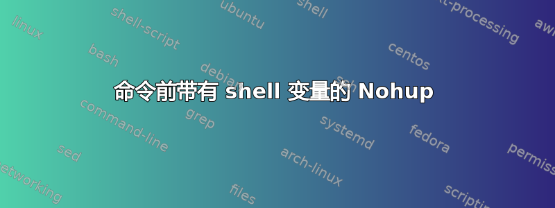 命令前带有 shell 变量的 Nohup