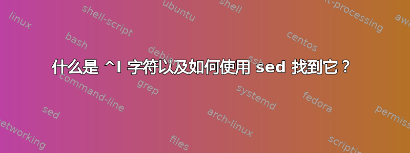 什么是 ^I 字符以及如何使用 sed 找到它？