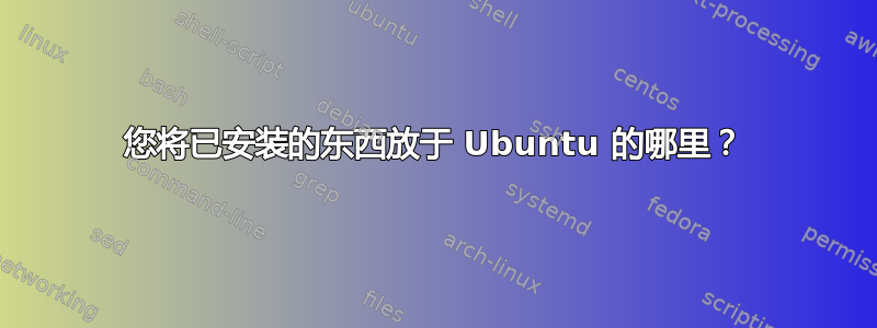 您将已安装的东西放于 Ubuntu 的哪里？