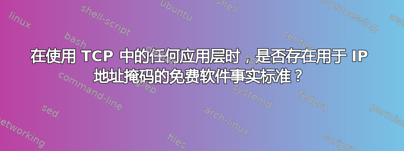 在使用 TCP 中的任何应用层时，是否存在用于 IP 地址掩码的免费软件事实标准？