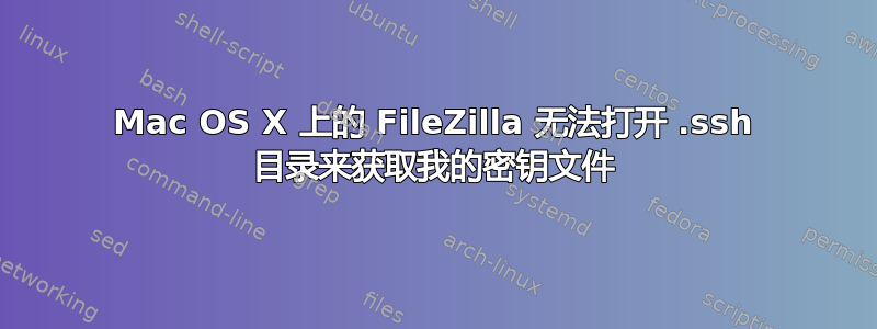 Mac OS X 上的 FileZilla 无法打开 .ssh 目录来获取我的密钥文件