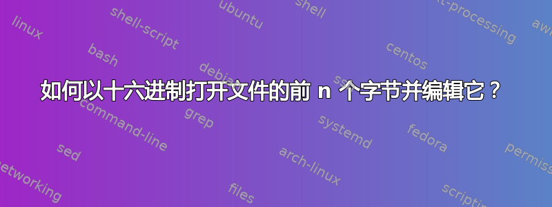 如何以十六进制打开文件的前 n 个字节并编辑它？