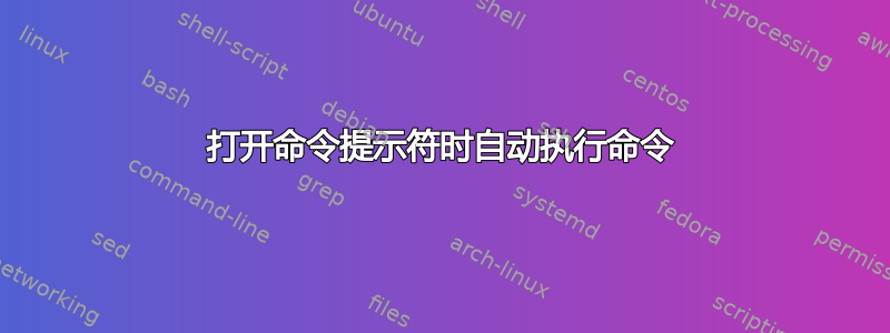 打开命令提示符时自动执行命令