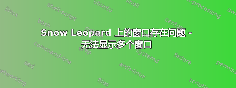 Snow Leopard 上的窗口存在问题 - 无法显示多个窗口