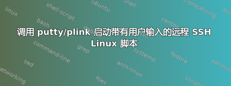 调用 putty/plink 启动带有用户输入的远程 SSH Linux 脚本