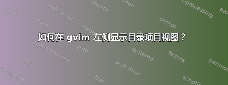 如何在 gvim 左侧显示目录项目视图？