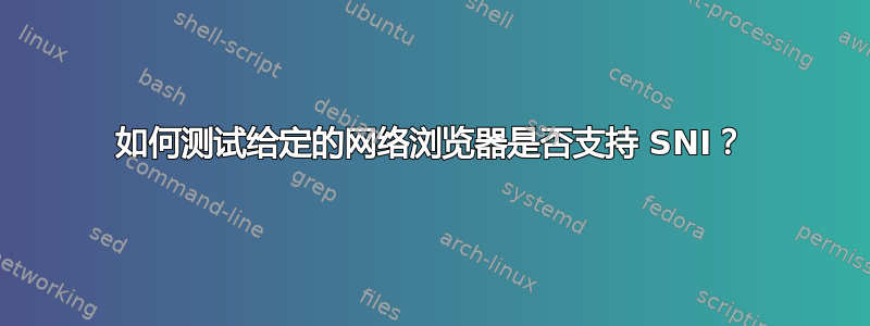 如何测试给定的网络浏览器是否支持 SNI？