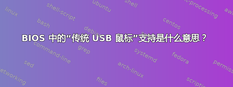 BIOS 中的“传统 USB 鼠标”支持是什么意思？