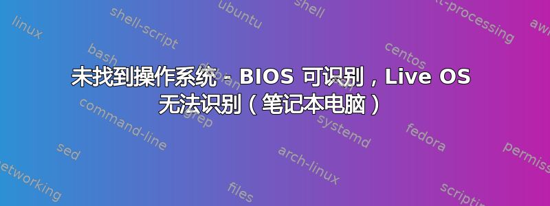 未找到操作系统 - BIOS 可识别，Live OS 无法识别（笔记本电脑）