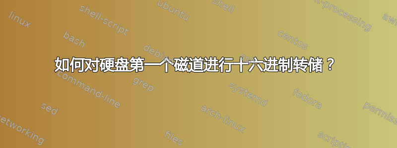 如何对硬盘第一个磁道进行十六进制转储？