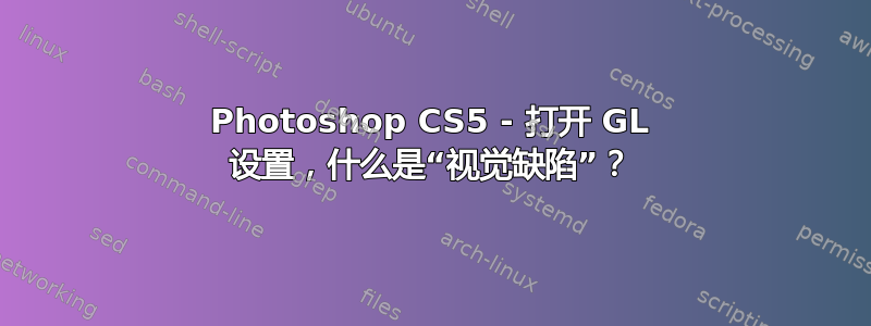 Photoshop CS5 - 打开 GL 设置，什么是“视觉缺陷”？