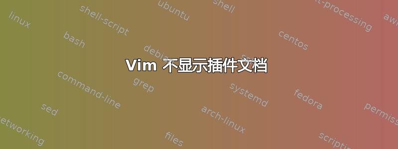 Vim 不显示插件文档