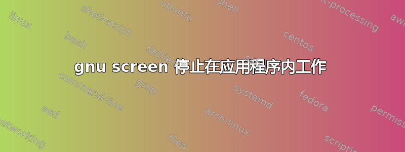 gnu screen 停止在应用程序内工作