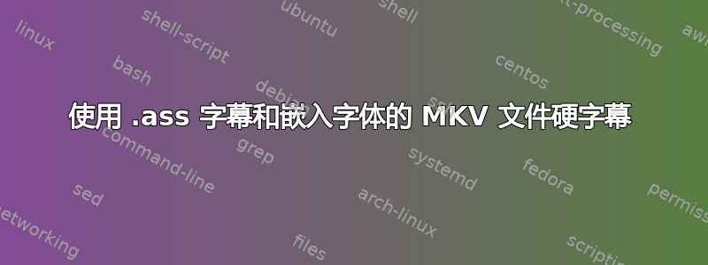 使用 .ass 字幕和嵌入字体的 MKV 文件硬字幕