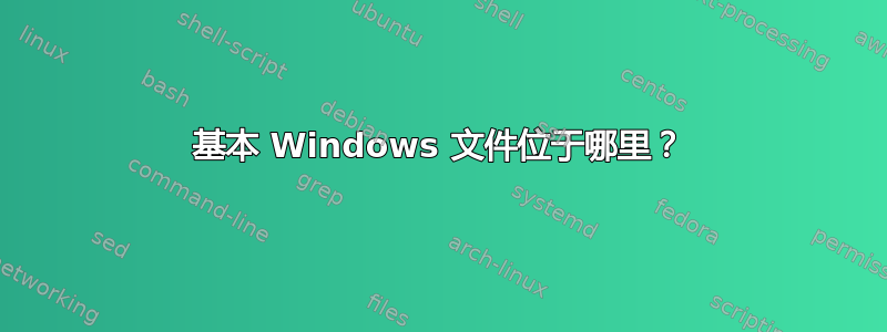 基本 Windows 文件位于哪里？