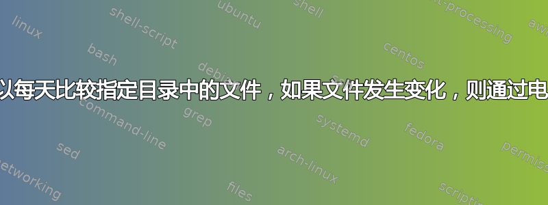 是否有任何软件可以每天比较指定目录中的文件，如果文件发生变化，则通过电子邮件发送警告？