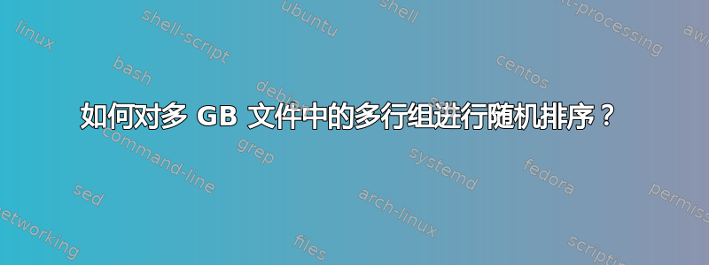 如何对多 GB 文件中的多行组进行随机排序？