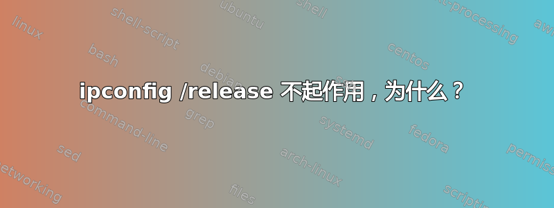 ipconfig /release 不起作用，为什么？