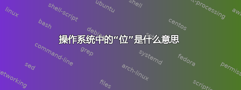 操作系统中的“位”是什么意思