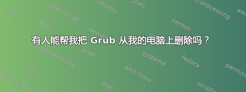 有人能帮我把 Grub 从我的电脑上删除吗？