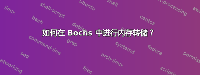 如何在 Bochs 中进行内存转储？