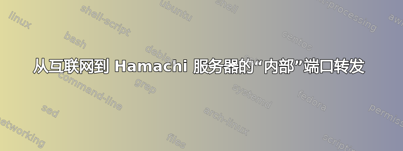 从互联网到 Hamachi 服务器的“内部”端口转发