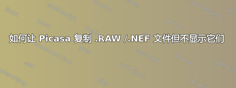 如何让 Picasa 复制 .​​RAW /.NEF 文件但不显示它们