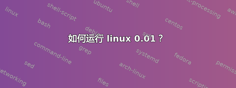 如何运行 linux 0.01？