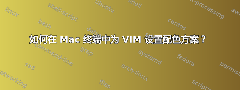 如何在 Mac 终端中为 VIM 设置配色方案？