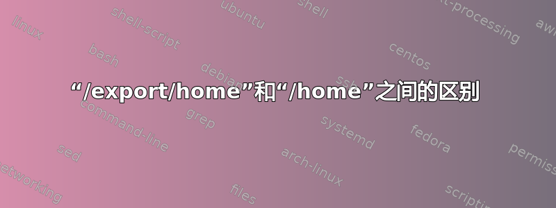 “/export/home”和“/home”之间的区别