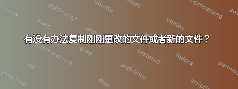 有没有办法复制刚刚更改的文件或者新的文件？