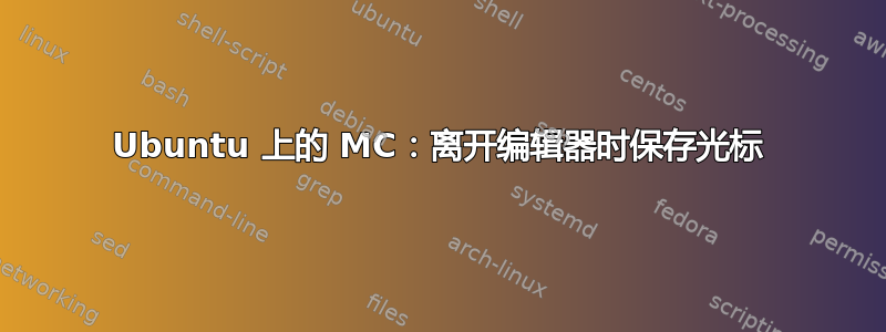 Ubuntu 上的 MC：离开编辑器时保存光标