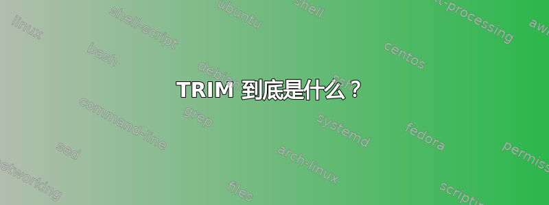 TRIM 到底是什么？