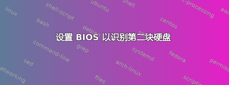 设置 BIOS 以识别第二块硬盘