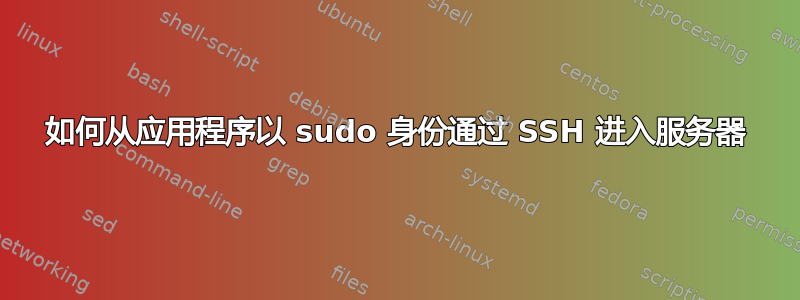 如何从应用程序以 sudo 身份通过 SSH 进入服务器