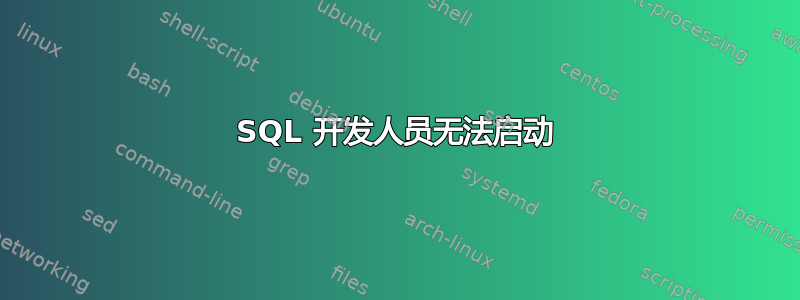 SQL 开发人员无法启动