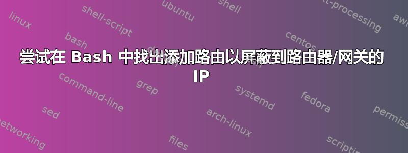 尝试在 Bash 中找出添加路由以屏蔽到路由器/网关的 IP